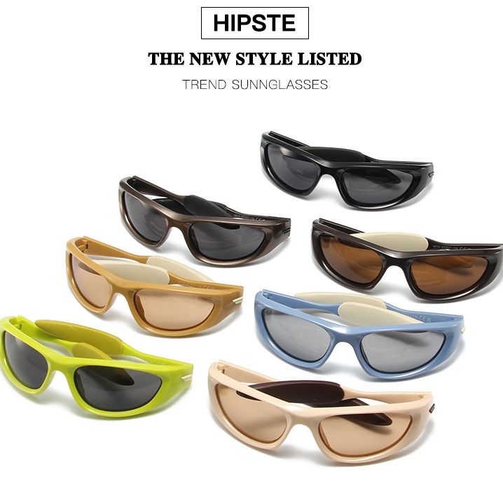 Ins Technology Sense Riding Sunglasses Kacamata Hitam Fashion Eropa Dan Amerika Olahraga Keren Hijau