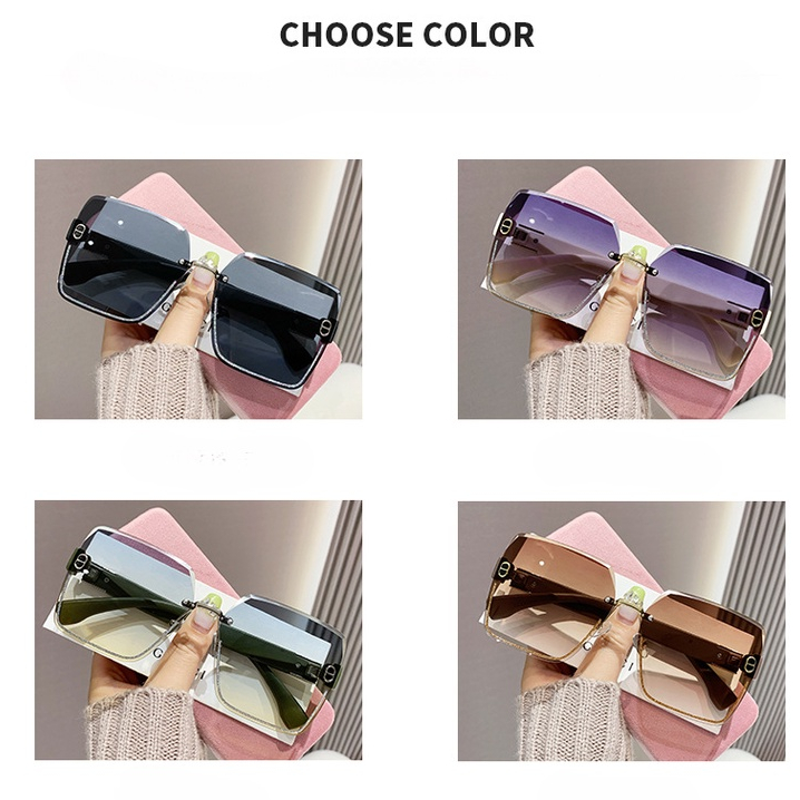 Kacamata Hitam Bingkai Persegi Kacamata Fashion Pantai Shades Sunglasses Untuk Wanita