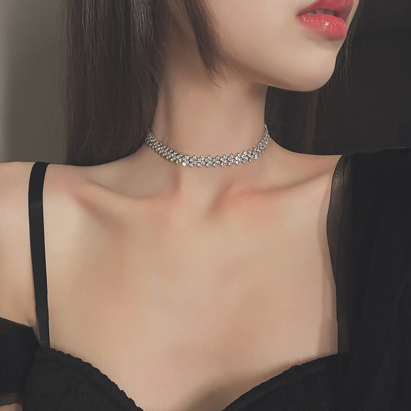 Kalung Choker Berlian Imitasi Gaya Korea Untuk Wanita