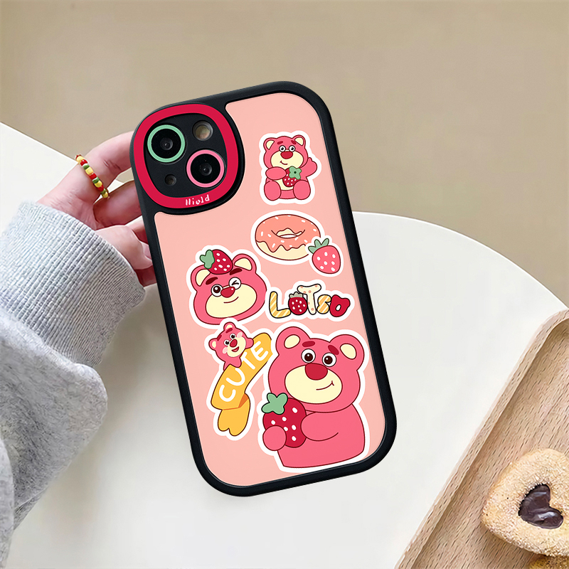 IPHONE Casing Ponsel Toy Story Lucu Kompatibel Untuk Iphone11Xr 7 8 6 6s Plus 14 13 12 Pro MAX X XS MAX SE 2020kartun Strawberry Bear Losto Lembut TPU Penutup Belakang