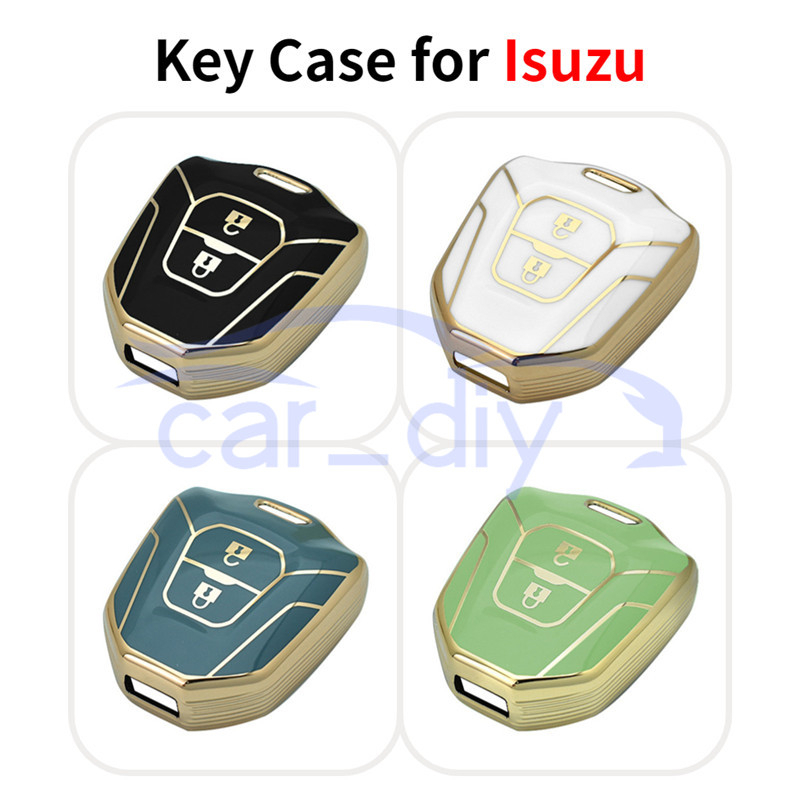 Tpu Key Case Remote Cover Fob Dengan Gantungan Kunci Untuk Isuzu D-MAX 2020-2022 Mu-7 Mu-x Pelindung Shell