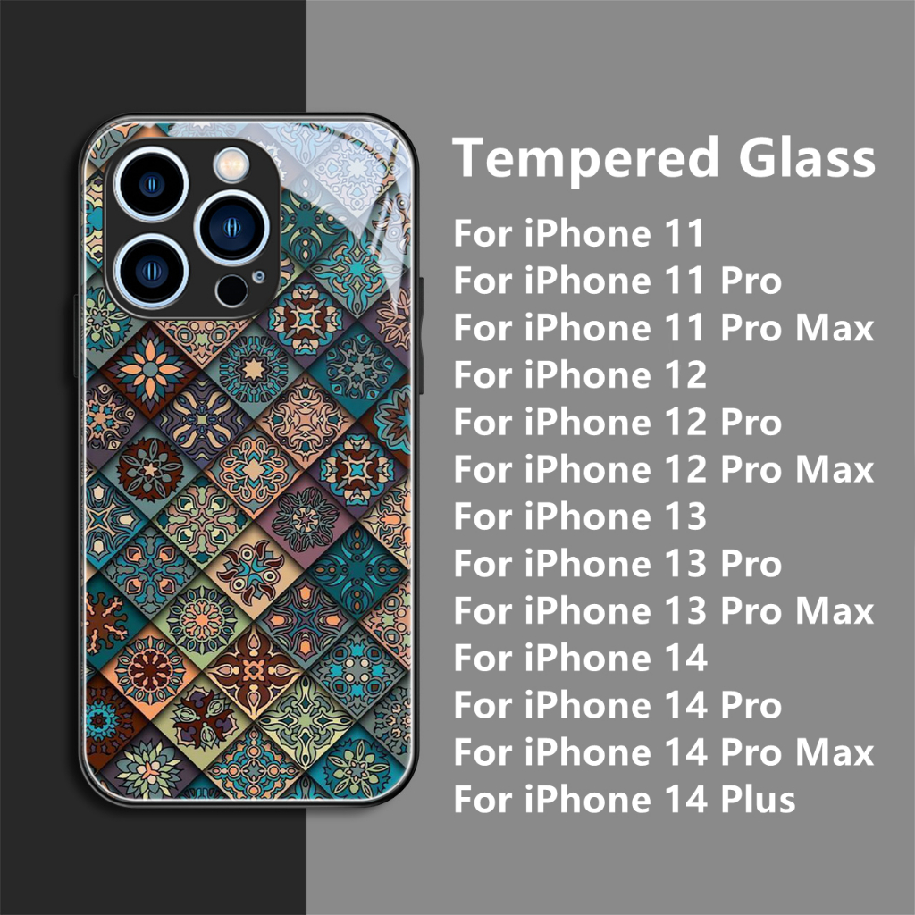 Dllencase Casing Untuk iPhone 14 Pro Max14Plus13 12 11 Bahan Kaca Tempered Case Casing Cover Pelindung Kamera C292/C293