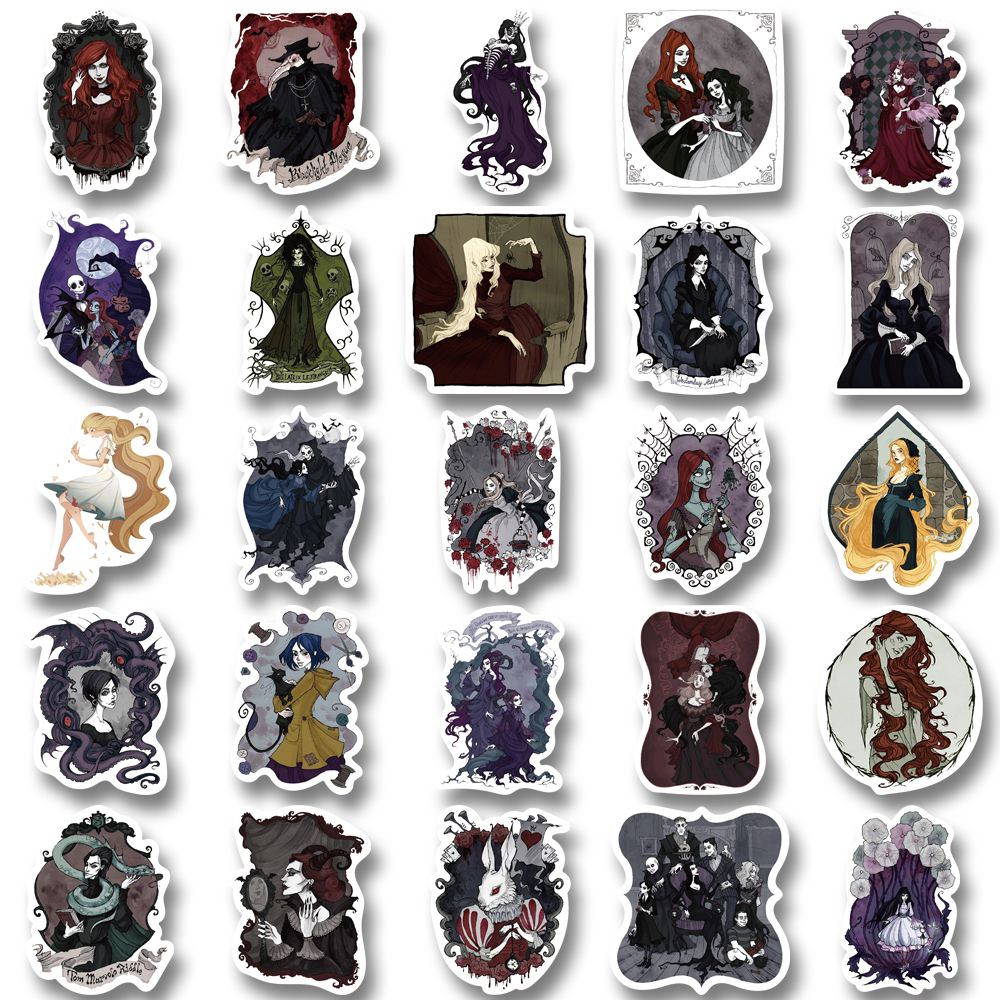 [in Stock]53pcs Gothic anime princess witch Stiker laptop Ponsel Cangkir Air Dekorasi sticker Tahan Air