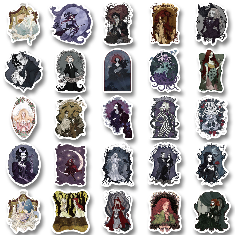 [in Stock]53pcs Gothic anime princess witch Stiker laptop Ponsel Cangkir Air Dekorasi sticker Tahan Air