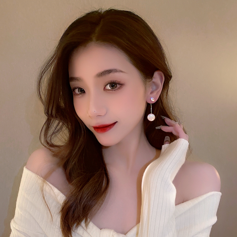 Anting Berlian sparkle Mutiara Berwarna Elegan Untuk Wanita Aksesoris Telinga Korea