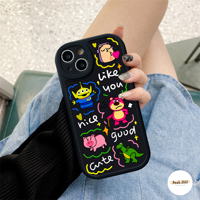 IPHONE Soft Case Kompatibel Untuk Iphone11 12 13 Pro Max 6 6s 78 Plus XR X XS Max Se2020Motif Kartun Toy Story Cute Manyo Bear TPU Case Waterproof Cover