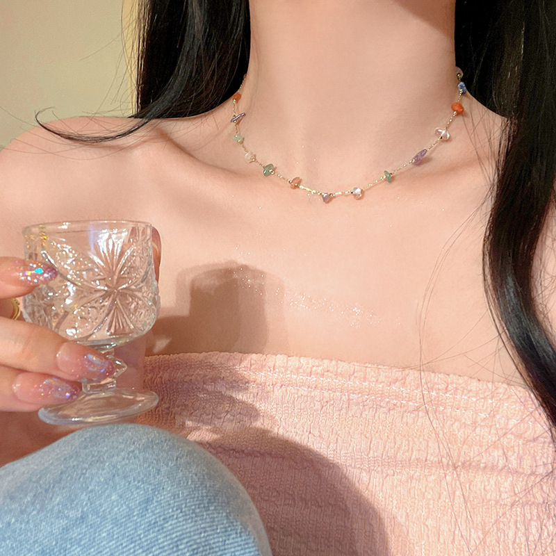 Daisy Cinta Kalung Bunga Aksesoris Perhiasan Wanita Klavikula Fashion Korea Choker Hadiah Ulang Tahun Terbaik