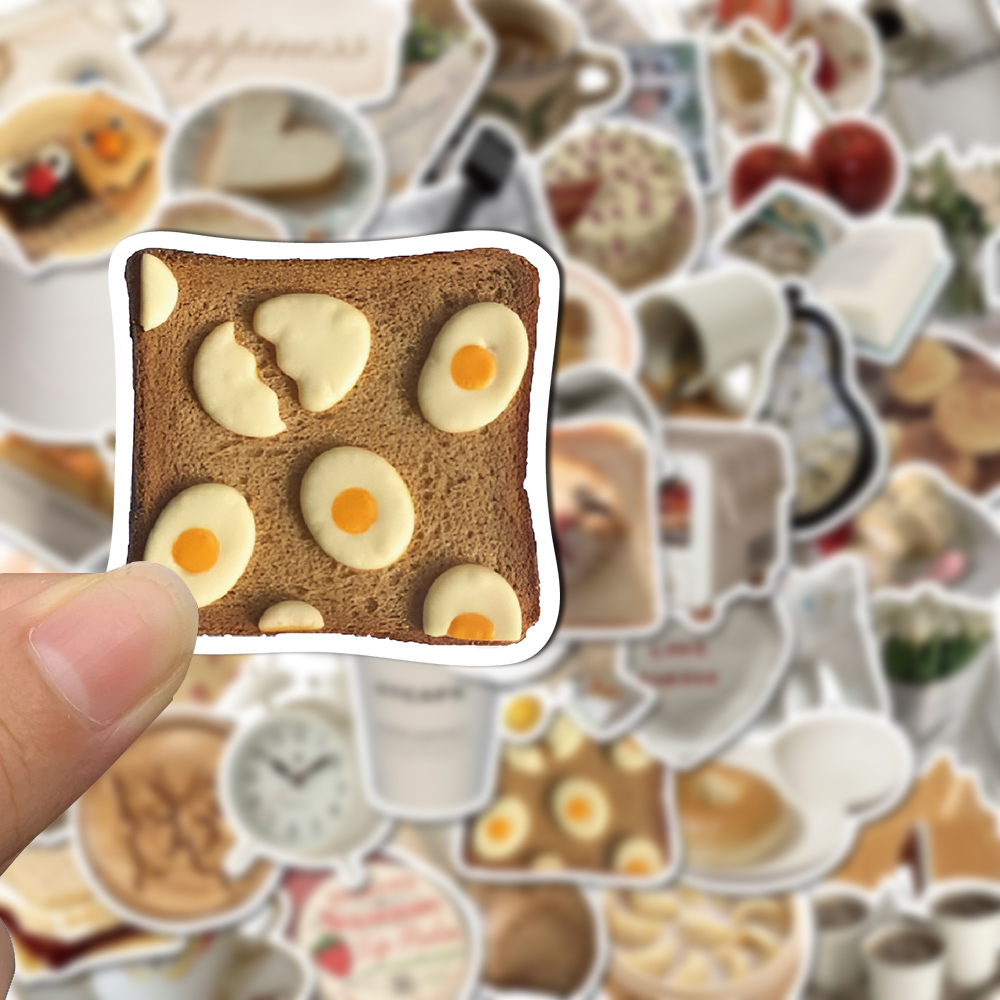 [in Stock ]50pcs Gaya Korea good morning ins style Stiker Casing Ponsel Komputer Cangkir Air Tahan Air Stiker