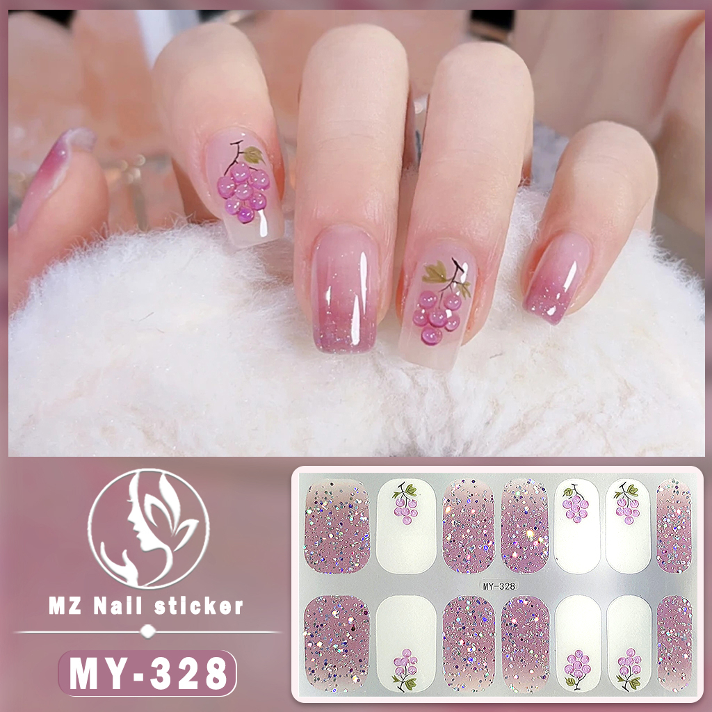 3d Vision Finger Nail Sticker Gaya Pesta Nail Art Berlian Mutiara Permata Warna-Warni Laser Gradasi DIY Manicure MY306-MY331