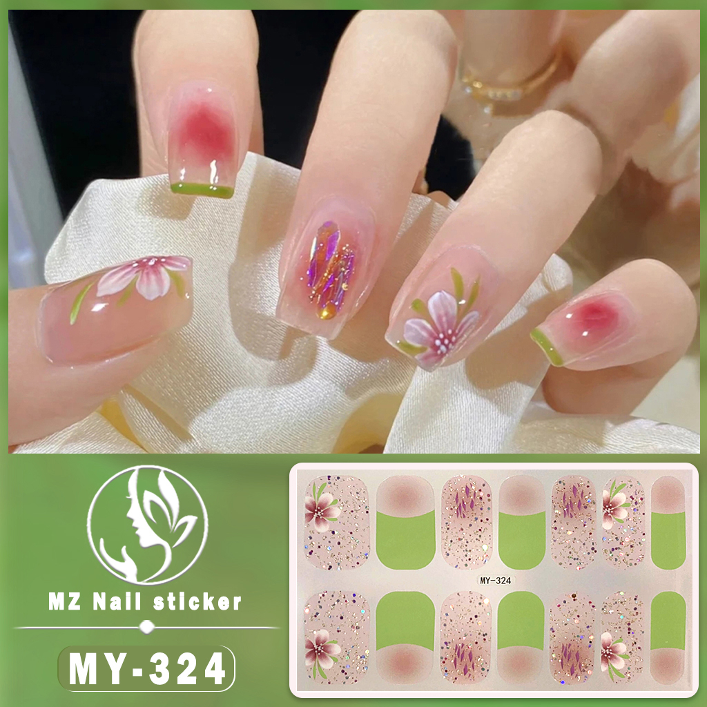 3d Vision Finger Nail Sticker Gaya Pesta Nail Art Berlian Mutiara Permata Warna-Warni Laser Gradasi DIY Manicure MY306-MY331