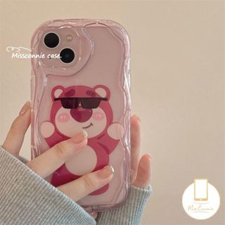 IPHONE Kartun Casing Ponsel Dinosaurus Kecil Yang Lucu Kompatibel Untuk Iphone11 12 13 14 Pro Max XR X 7 8 6s 6 Plus XS Max SE 2020 3D Wavy Curved Edge Glossy Shockproof Tpu Soft Cover