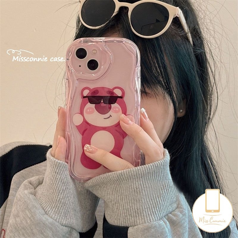 IPHONE Kartun Casing Ponsel Dinosaurus Kecil Yang Lucu Kompatibel Untuk Iphone11 12 13 14 Pro Max XR X 7 8 6s 6 Plus XS Max SE 2020 3D Wavy Curved Edge Glossy Shockproof Tpu Soft Cover