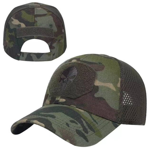 TOPI TAKTIKAL TOPI TACTICAL VELCRO TOPI KOMANDO  New tide cool Punisher Skull Multicam operators mesh baseball cap Men Fitted Cap Tactical Good quality Breathable outdoor sports