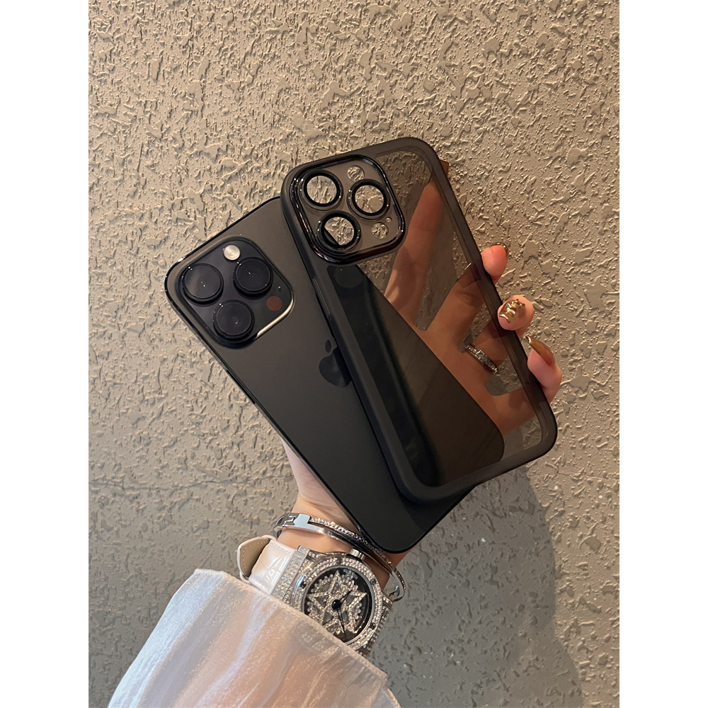 IPHONE Case + Lens Guard Premium Ponsel Permen Lembut Mewah Untuk Iphone14 13 12 11 Pro Max Plus Penutup Perlindungan Lensa Bumper Silikon Transparan Shockproof