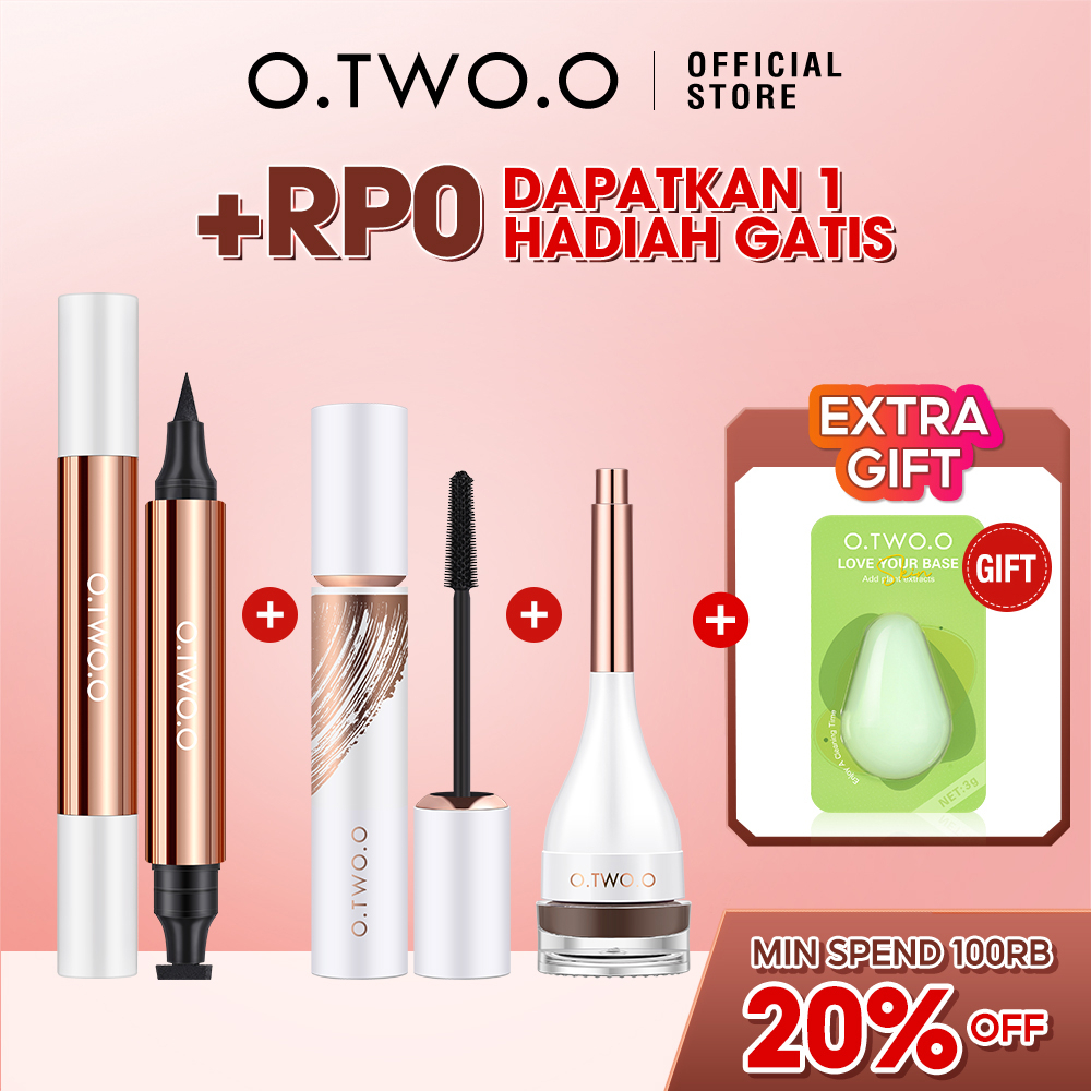 O.TWO.O 3PCS Eyebrow Cream+Mascara +2 In 1 Eyeliner Long Waterproof Natural Eye Makeup