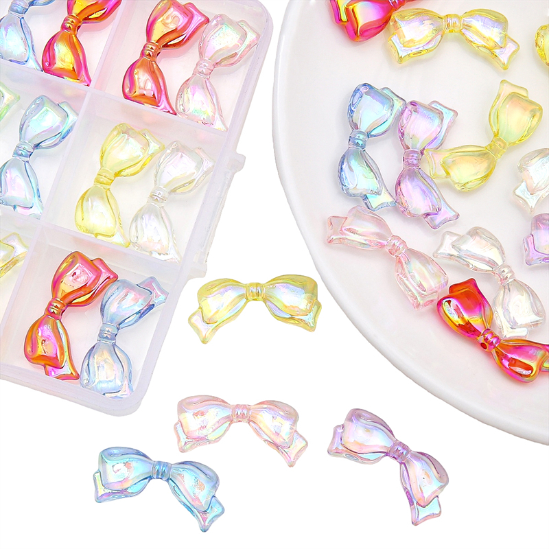 13*29mm Acrylic Bow Charm Beads Multicolor Transparan Tie Beads Untuk Aksesoris Membuat Kerajinan Perhiasan Handmade DIY