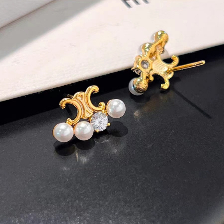 Anting Triumphal Arch Pearl Zircon Jarum Perak925