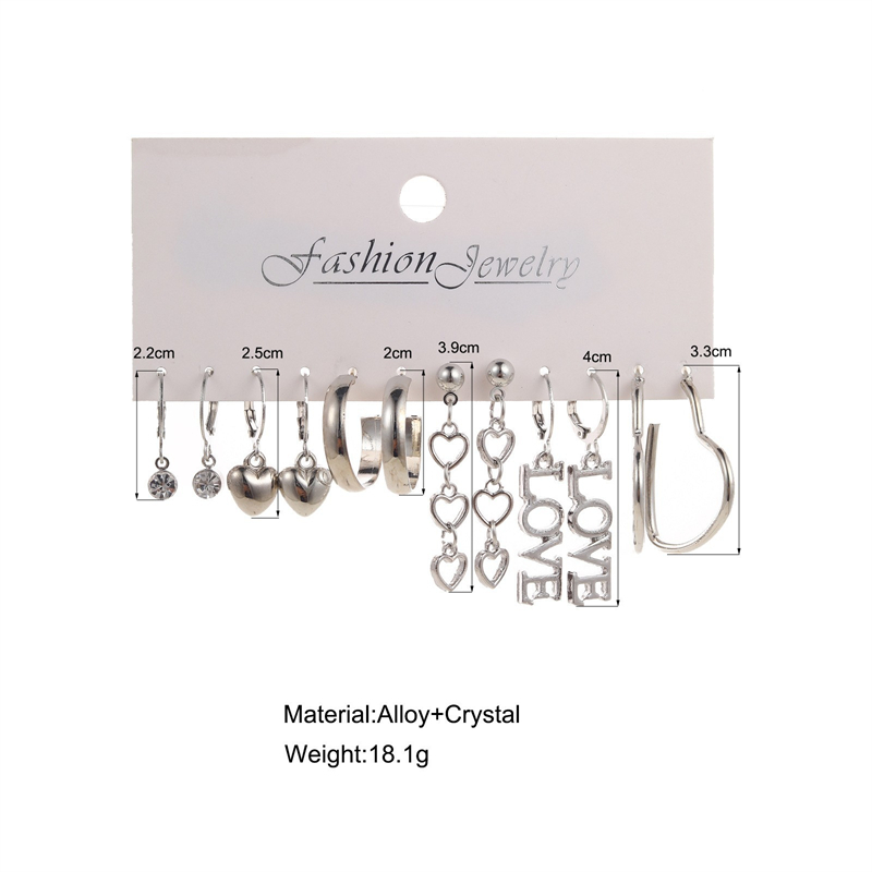 6pcs 1set Mode Kombinasi Anting Cinta Bintang Kupu-Kupu Rumbai Kombinasi Ear Hook Earrings Untuk Wanita Perhiasan Aksesoris Hadiah