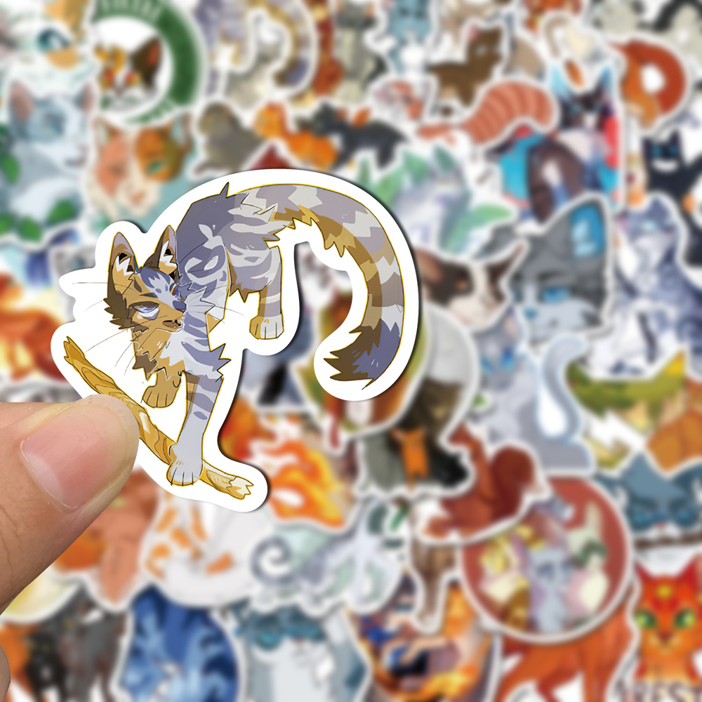 [in Stock]50pcs Warriors Cats Kartun Anime Stiker Laptop Komputer Cangkir Air Ponsel Dekorasi Tahan Air Decal stickers