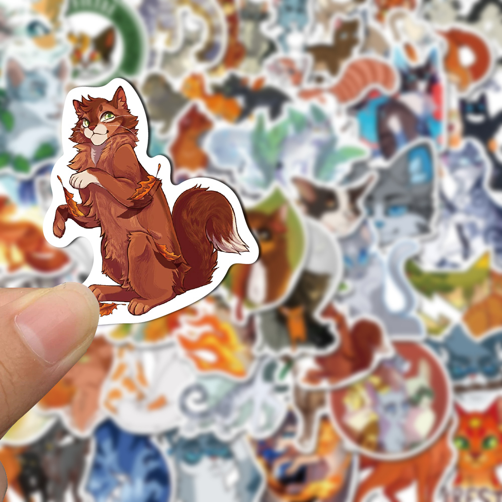 [in Stock]50pcs Warriors Cats Kartun Anime Stiker Laptop Komputer Cangkir Air Ponsel Dekorasi Tahan Air Decal stickers