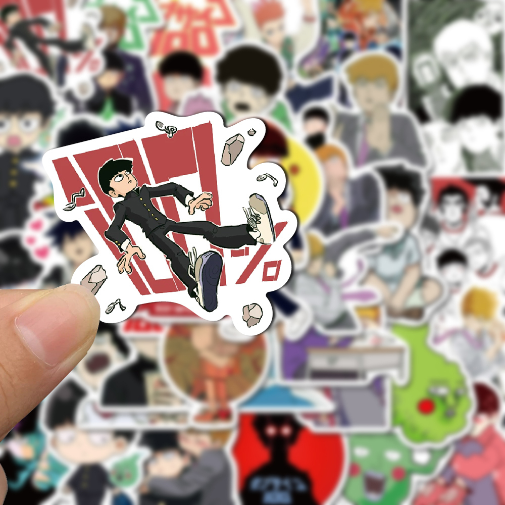 [in Stock] 50pcs Mob Psycho 100pcs Kartun anime Stiker Buku Besar laptop Cangkir Air Dekorasi Tahan Air Stiker