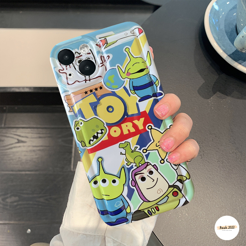 Buzz Lightyear Alien Case Untuk Samsung A14 A12 A04s A50 A04E A32 A13 A30s A03 A20 A02s A03s A04 A11 A52s A23 A50s A30 M23 A52 Kartun Toy Story Manyo Airbag Shockproof TPU Soft Case