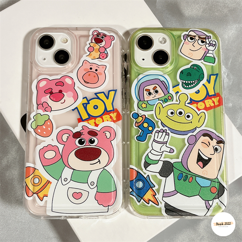 Buzz Lightyear Alien Case Untuk Samsung A14 A12 A04s A50 A04E A32 A13 A30s A03 A20 A02s A03s A04 A11 A52s A23 A50s A30 M23 A52 Kartun Toy Story Manyo Airbag Shockproof TPU Soft Case