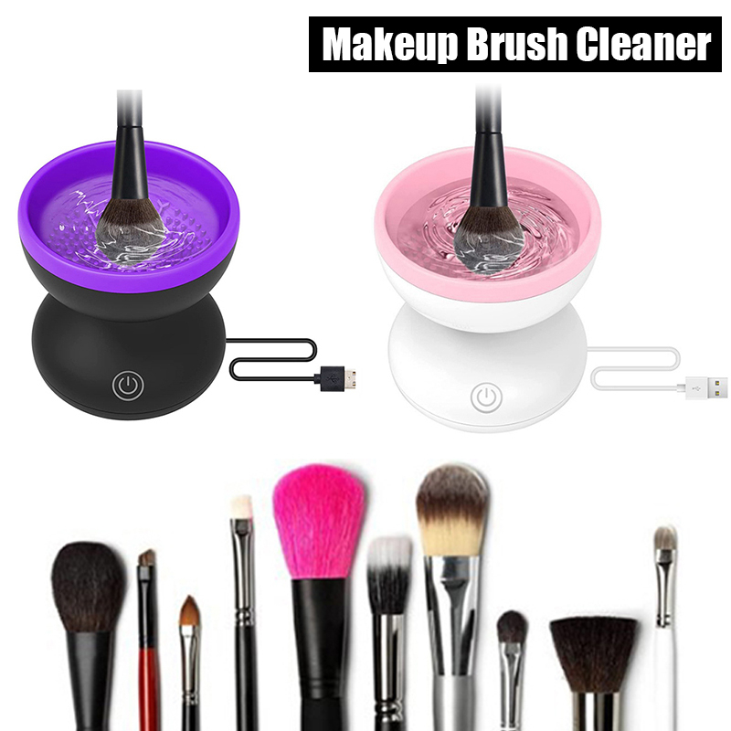 Women Makeup Brush Cleaning Tool Mesin Pembersih Kuas Make Up Elektrik Portable Dengan USB Charging Otomatis Brush Kosmetik