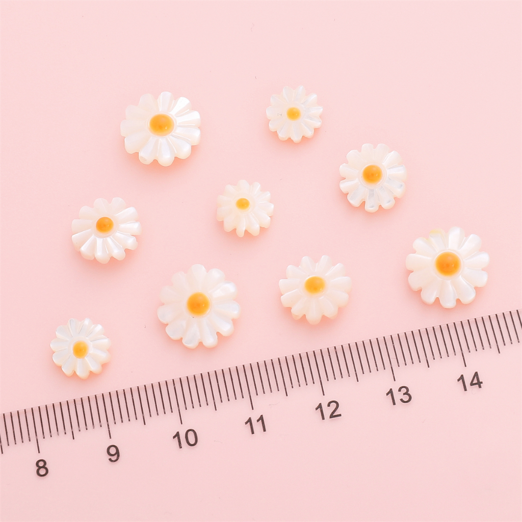 Daisy Kecil Alami Liontin diy Gelang Kalung Spacer Bunga Liontin Kalung Wanita Bohemian Daisy Kecil Mutiara Manik Aksesoris Buatan Tangan Perhiasan Bahan