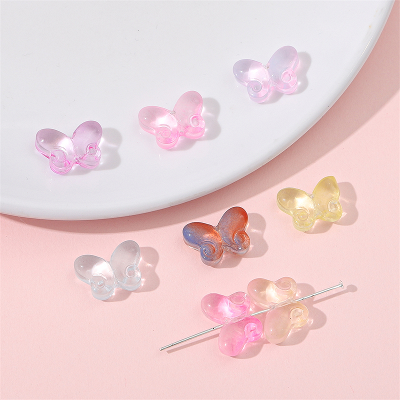 20pc 10x14mm Fancy Colorful Kaca Kupu-Kupu Pesona Manik-Manik Untuk Wanita Anting Kalung Gelang DIY Perhiasan Craft Membuat Aksesoris