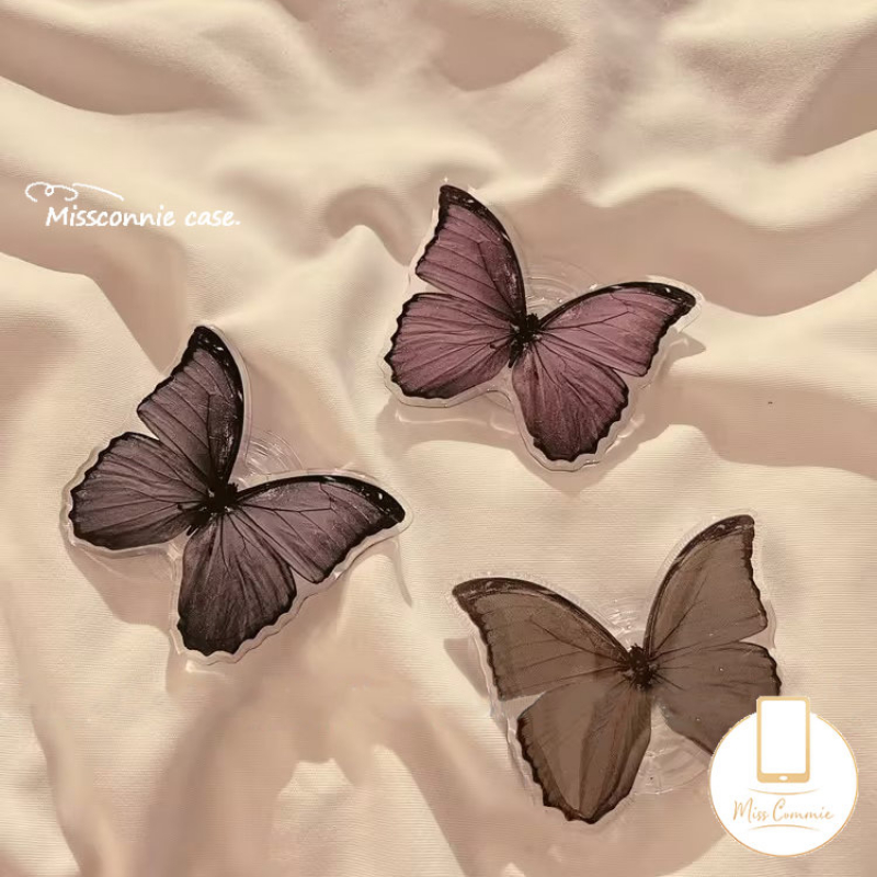 Ins Korea Fashion Kupu-Kupu Bunga Segar Bracket Phone Grip Kartun Lucu Strawberry Bear Manyo Lovely Puppy Cat Pisang Goreng Universal Scalable Luxury Phone Stand Holder