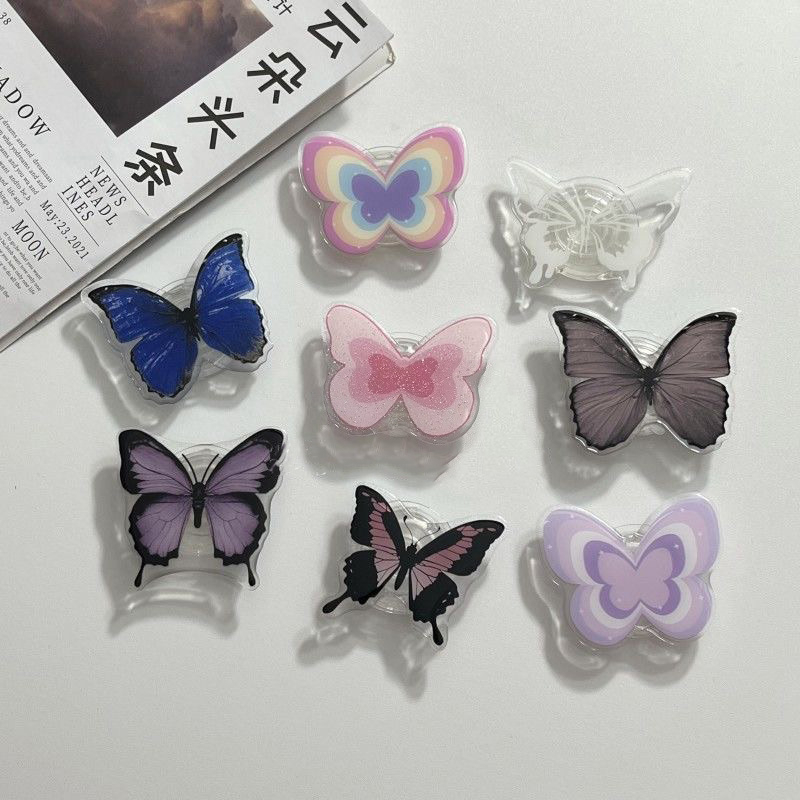 Fantasy Gradient Butterfly Bracket Phone Grip Korea Holder Ring Universal Scalable Phone Stand Holder