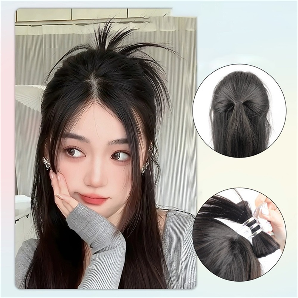 1pcs Wig Klip Rambut Kupu-Kupu Ponytail Gaya Malas Cewek Keren Untuk Aksesoris Rambut Wanita 15cm