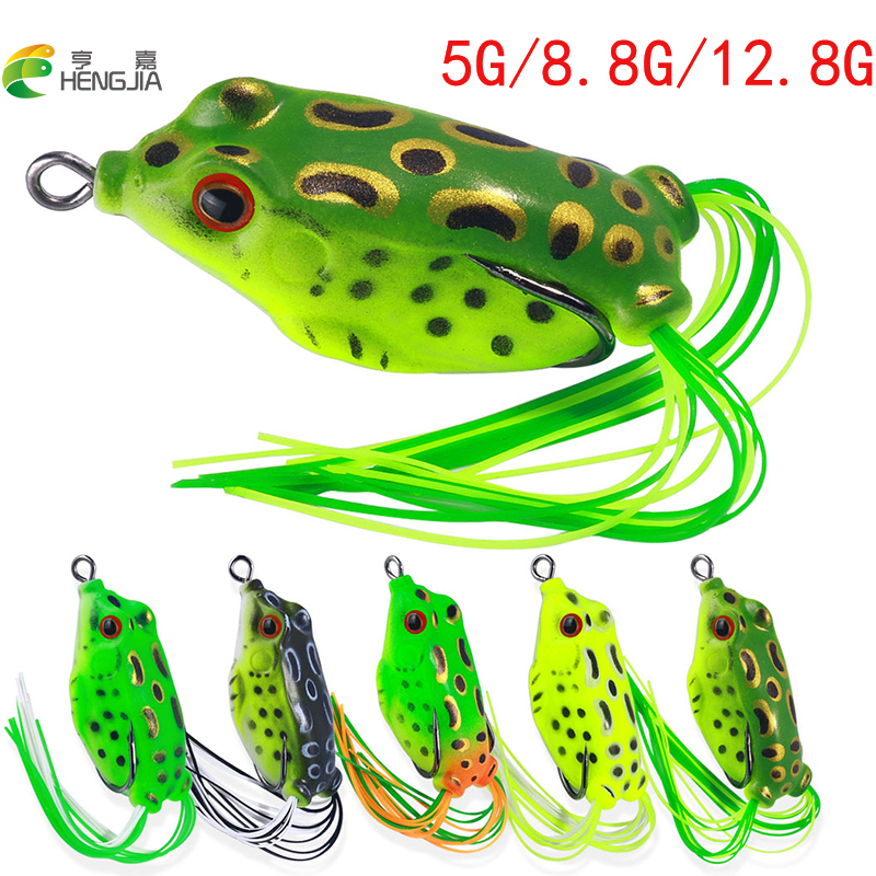 Hengjia 1pcs 5g/8.8g/12.8g Kodok Lembut Umpan Pancing Topwater Katak Buatan Silikon Engkol Umpan Karet Wobblers Memancing Kodok Umpan