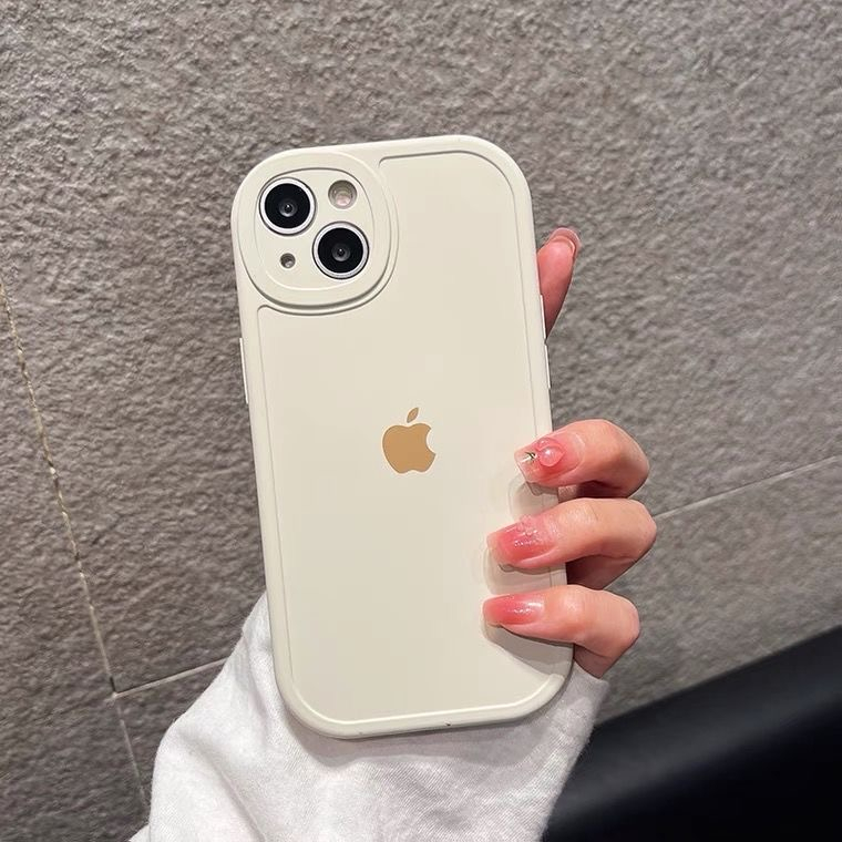 [Dengan Logo] Casing Silikon Lembut Untuk iPhone 11Pro 13.12.11 Pro Max7.8X XS MAX XR 7plus 8plus Penutup Belakang Beludru Di Dalam