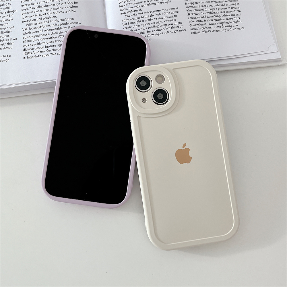 [Dengan Logo] Casing Silikon Lembut Untuk iPhone 11Pro 13.12.11 Pro Max7.8X XS MAX XR 7plus 8plus Penutup Belakang Beludru Di Dalam