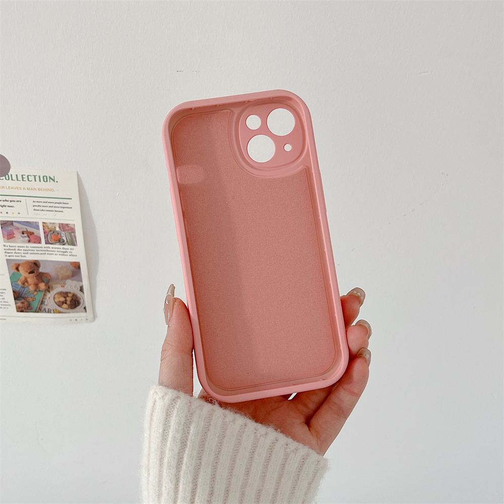 [Dengan Logo] Casing Silikon Lembut Untuk iPhone 11Pro 13.12.11 Pro Max7.8X XS MAX XR 7plus 8plus Penutup Belakang Beludru Di Dalam