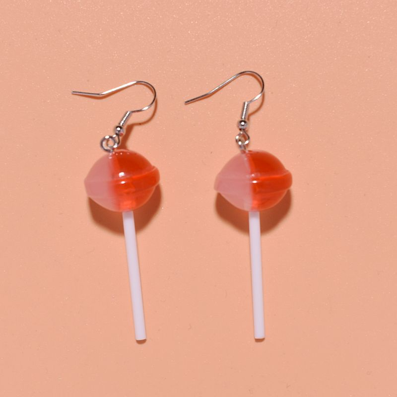 Anting Gantung Bentuk Permen Lolipop Bahan Resin Untuk Hadiah Ulang Tahun Anak Perempuan