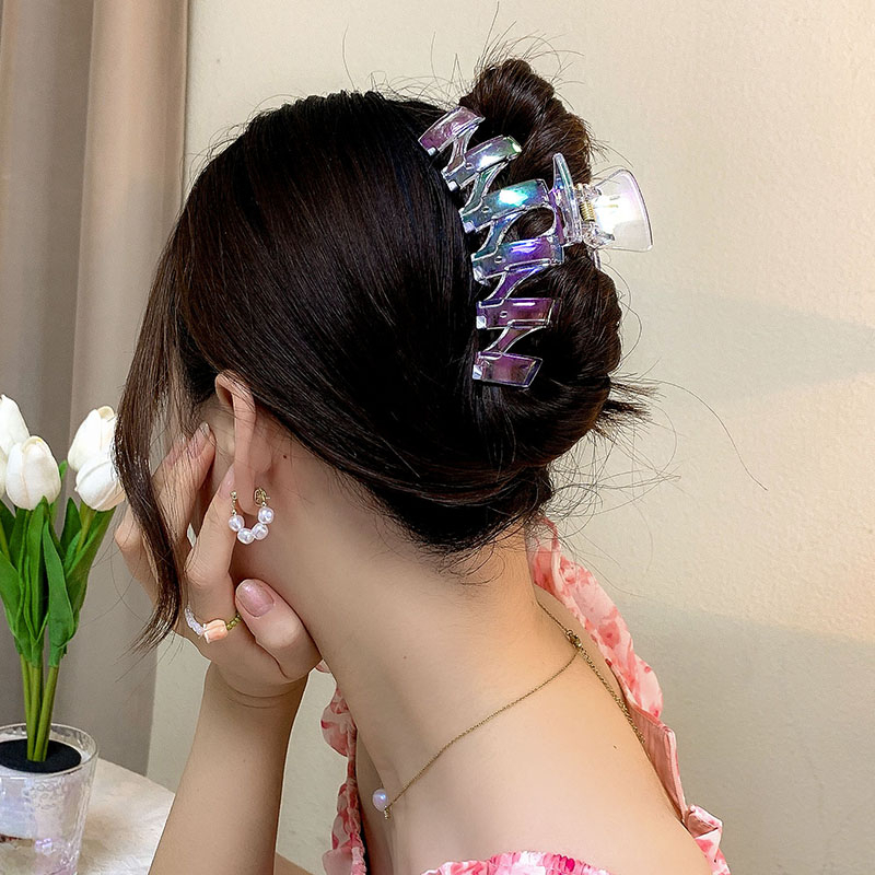 Jepit Rambut Warna-Warni Transparan, Capit Kepiting Hair Clip Fashion Wanita Perhiasan