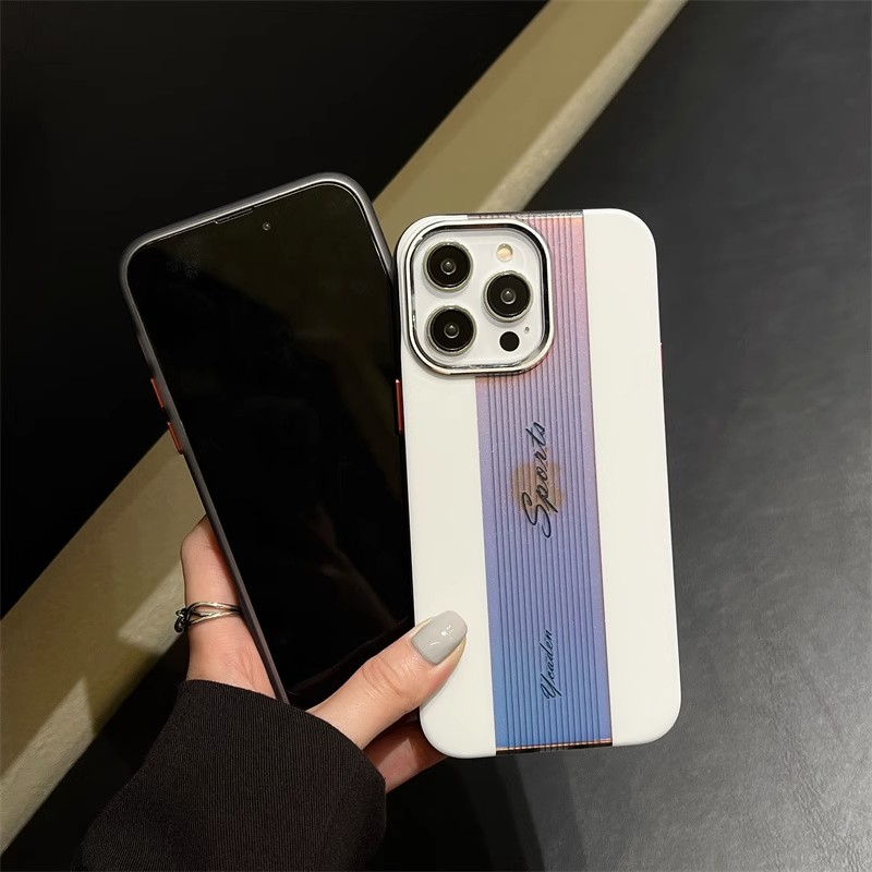 NEW Laser frosted iphone case for iPhone 14 13 12 pro max soft silicone side acrylic back panel 13 Pro Max 14 Plus independent button drop-proof case