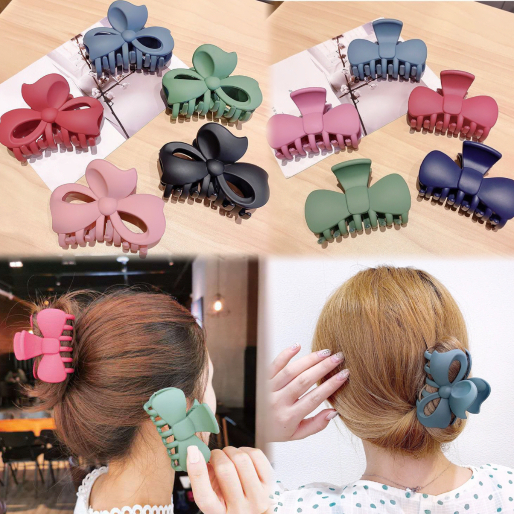 Jepit Rambut Model Hollow Besar Bahan Resin Frosted Gaya Korea Untuk Mandi