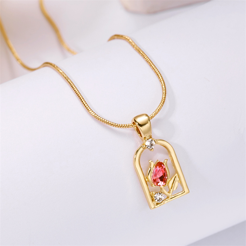 Menjatuhkan Minyak Tulip Kalung Aksesoris Perempuan Liontin Klavikula Fashion Versi Korea Hadiah Ulang Tahun Teman Terbaik