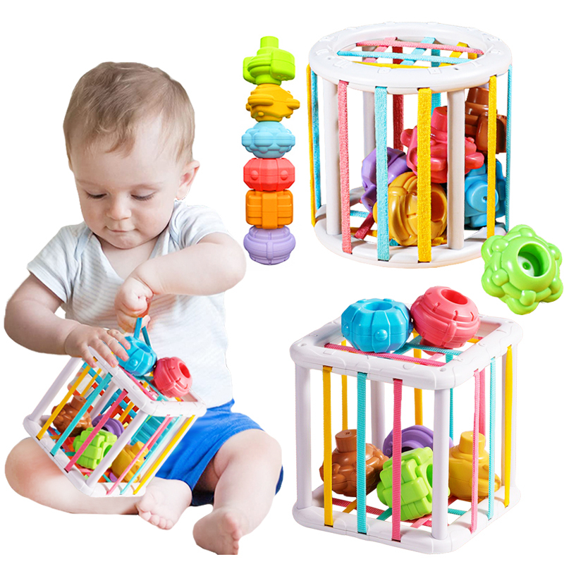 Permainan Sortir Blok Bentuk Warna-Warni Mainan Edukasi Belajar Montessori Bayi