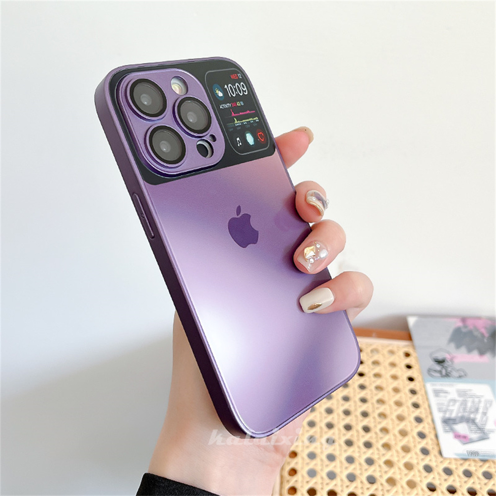 [Dengan Logo] Casing Kaca Tempered Untuk iPhone 14 Pro Max13 12Pro Max 11Pro Dengan Lensa HD Film Hard Cover Alpine Green