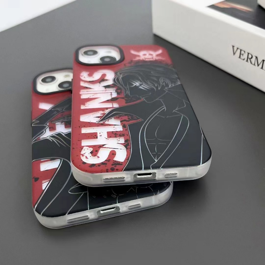 NEW !! ONEPIECE Anime Shanks Luffy Case iphone (For Iphone 11 12 pro max 13 pro max 14 promax READY ! ) luxury Premium Quality Laser Frosted iPhone Case