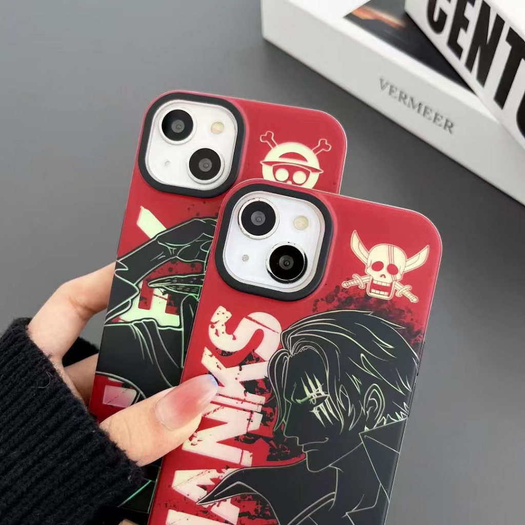 NEW !! ONEPIECE Anime Shanks Luffy Case iphone (For Iphone 11 12 pro max 13 pro max 14 promax READY ! ) luxury Premium Quality Laser Frosted iPhone Case