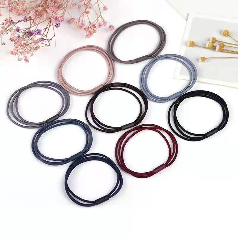 2pcs / set Ikat Rambut 3 in 1 Elastis Gaya Korea Untuk Wanita