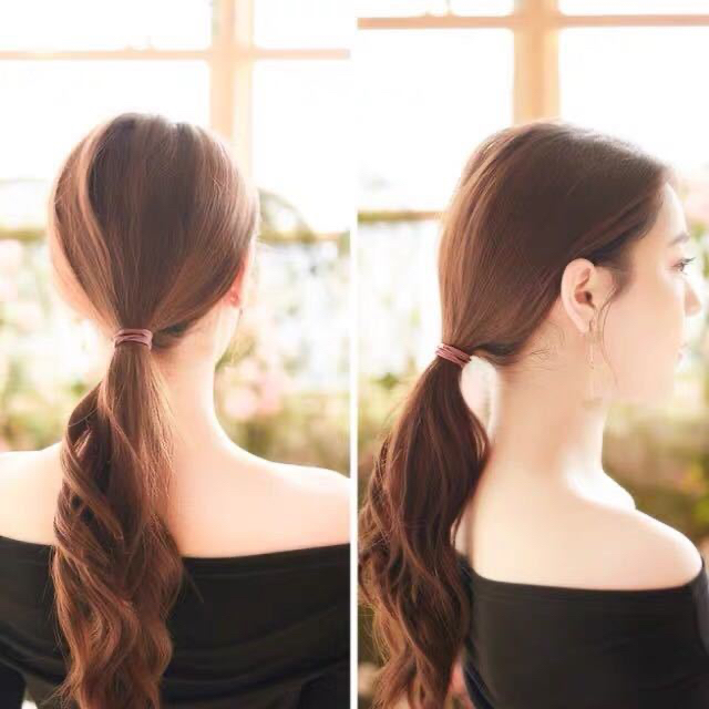 2pcs / set Ikat Rambut 3 in 1 Elastis Gaya Korea Untuk Wanita