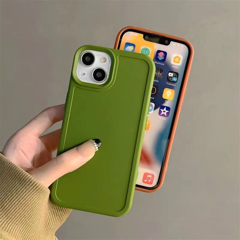 IPHONE Casing Ponsel Silikon Cair Musim Panas Hijau Matte Frosted Kompatibel Untuk Iphone14 13 12 11 Pro Max X XR 8 7 Plus Halus Ultra Hybrid Lembut TPU Back Cover