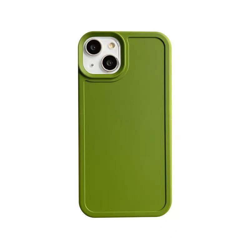 IPHONE Casing Ponsel Silikon Cair Musim Panas Hijau Matte Frosted Kompatibel Untuk Iphone14 13 12 11 Pro Max X XR 8 7 Plus Halus Ultra Hybrid Lembut TPU Back Cover